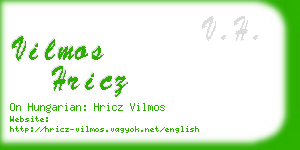 vilmos hricz business card